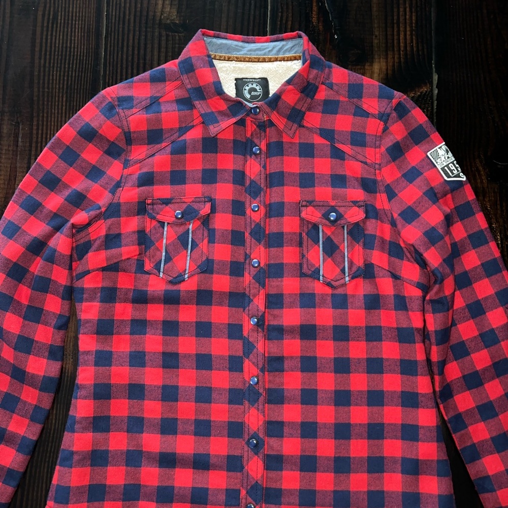 Red and Black Checkered Women’s Shirt Jacket